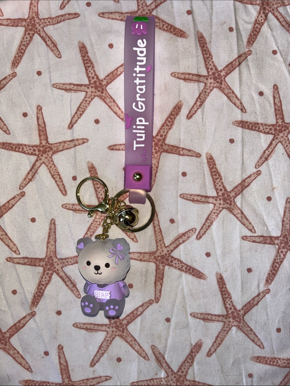 Purple Bear Keychain for Kids